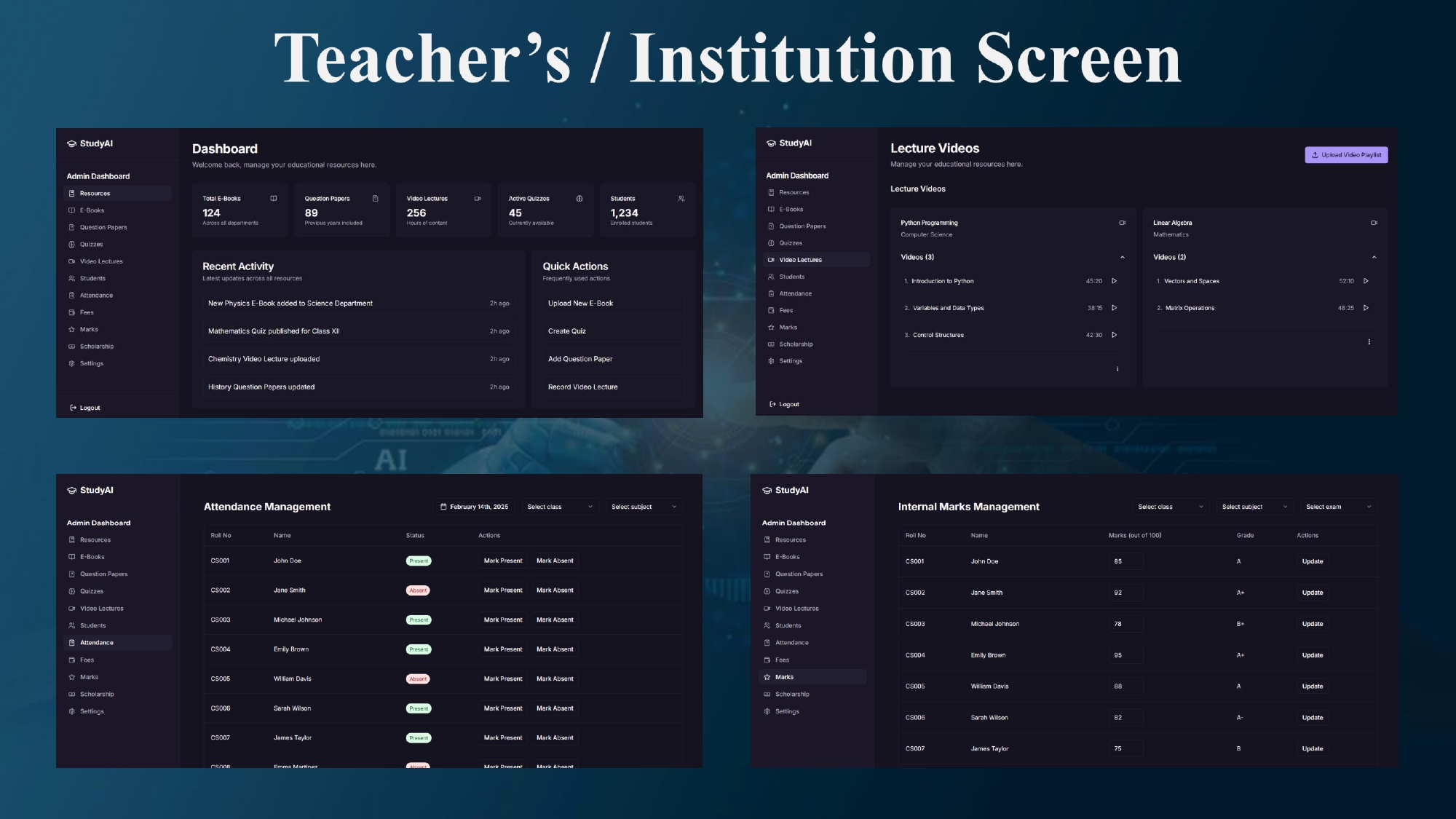HippocampX - Teacher Dashboard